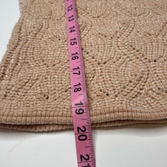 LC Lauren Conrad Brook Beige/Blush Pink Chenille Sweater Bell Sleeve Size Small - Picture 10 of 13